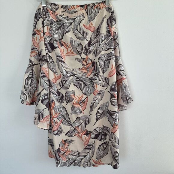 Lulu’s Sun-Drenched Daydream Beige Floral Print Off-the-Shoulder Dress Small - Picture 6 of 14